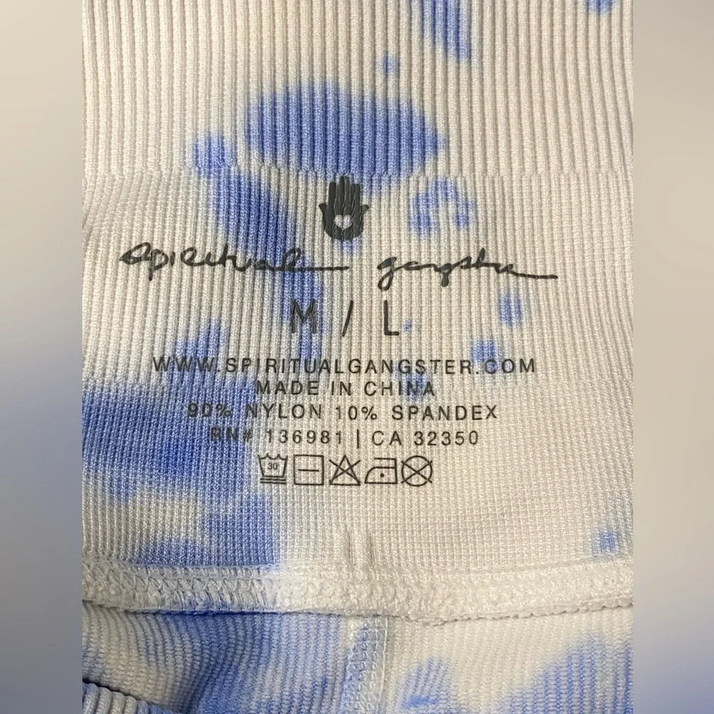 SPIRITUAL GANGSTER Love Sculpt Yoga Leggings Size:M/L Summer Breeze Tie Dye EUC - Picture 8 of 9